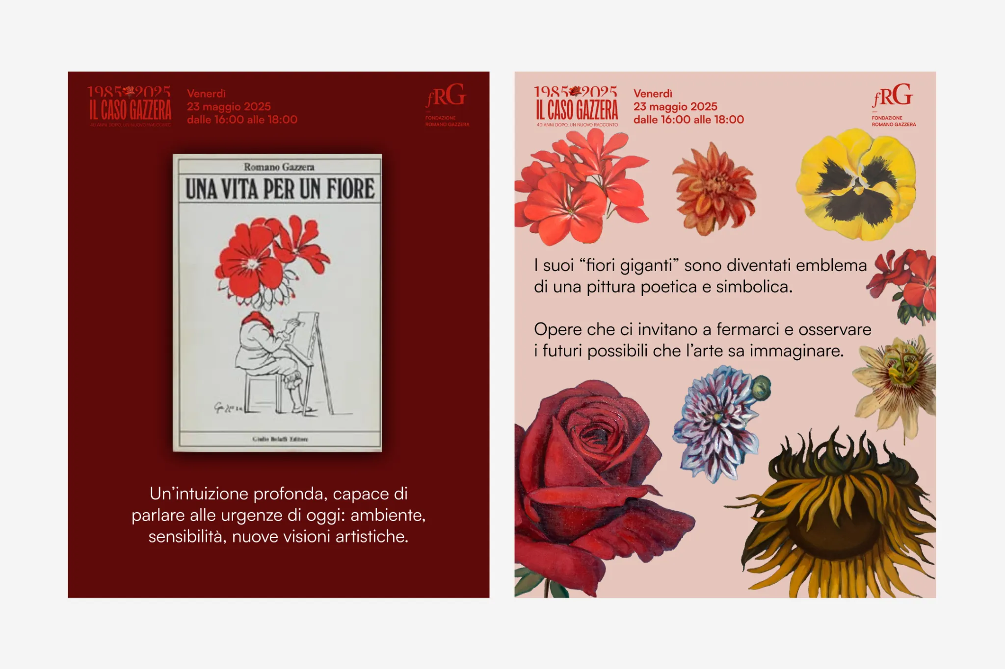 Slide evento Il Caso Gazzera: Una vita per un fiore e l’arte dei fiori giganti